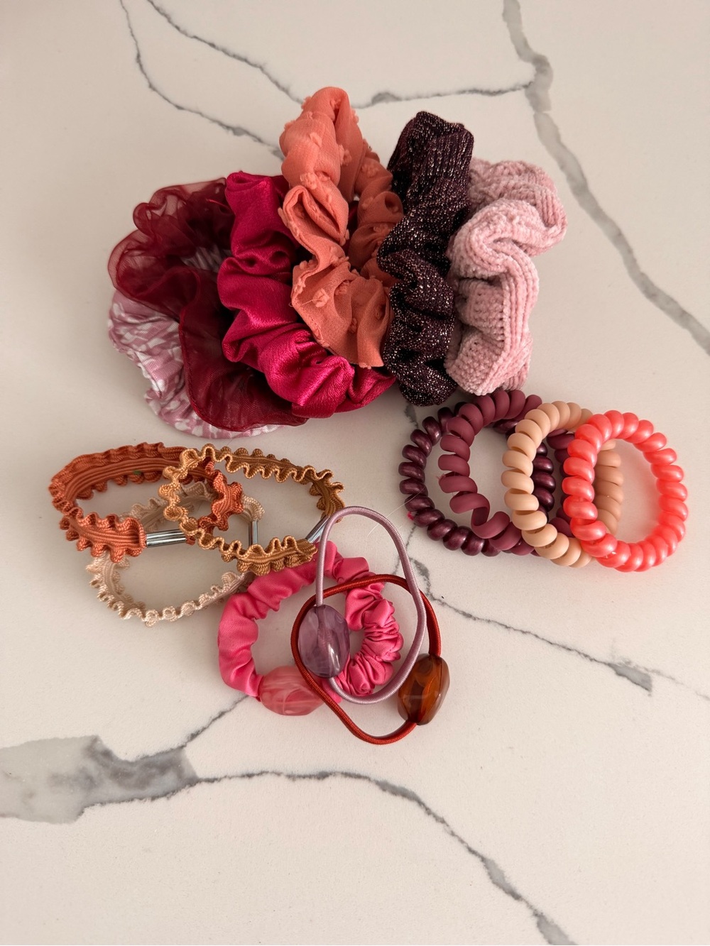 NEW Mixed Pink & Coral Women’s Hair Tie Set - Multipack Accessories